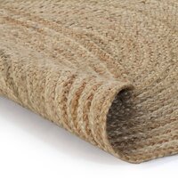 Tapijt rond 90 cm gevlochten jute 2