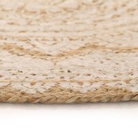 Tapijt met print rond 90 cm gevlochten jute 3