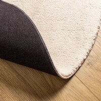 Vloerkleed HUARTE laagpolig zacht wasbaar &Oslash; 120 cm beige 5