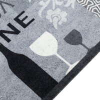 Keukenmat wasbaar wijnprint 45x150 cm fluweel grijs 3