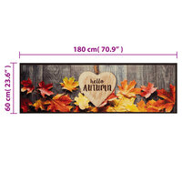Keukenmat wasbaar herfstprint 60x180 cm fluweel 5