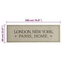 Keukenmat wasbaar Home-tekst 60x180 cm fluweel 5