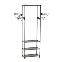 Kledingrek 55x28,5x175 cm staal en ongeweven stof zwart 2