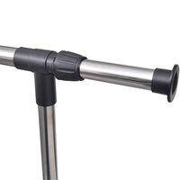 Kledingrekken verstelbaar 2 st met 1 ophangrail 5