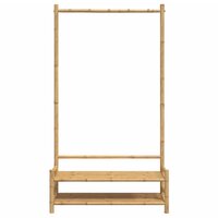 Kledingrek met schappen 103x40x183 cm bamboe 5