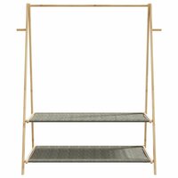 Kledingrek met schappen 132x45,5x150,5 cm bamboe 4