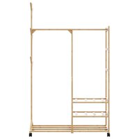 Kledingrek met schappen en wielen 100x38x175,5 cm bamboe 4