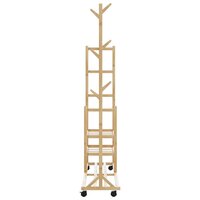 Kledingrek met schappen en wielen 100x38x175,5 cm bamboe 5