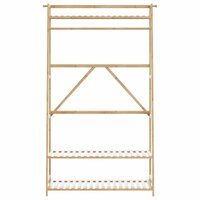 Kledingrek met schappen 110x40x180 cm bamboe 3