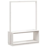 Kledingrek schoenenkast 113x40x157,5 cm massief grenenhout wit 2