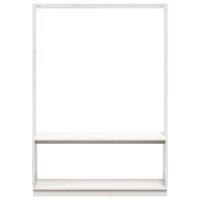 Kledingrek schoenenkast 113x40x157,5 cm massief grenenhout wit 4