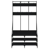 Kledingrek met schoenenrek 100x40x184 cm zwart 4