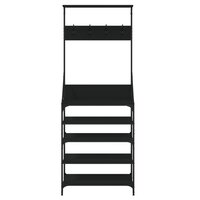 Kledingrek met schoenenrek 70x34x184 cm zwart 4