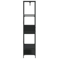 Kledingrek met schappen bewerkt hout zwart 5