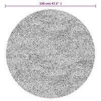 Vloerkleed wasbaar anti-slip &Oslash; 120 cm zwart en wit 6