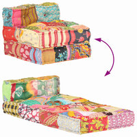 Poef modulair stof patchwork 8