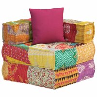 Poef modulair met kussen patchwork stof 5
