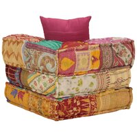 Poef modulair met kussen patchwork stof 8