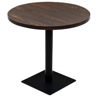 Bistrotafel rond 80x75 cm MDF en staal donker essenkleur  2