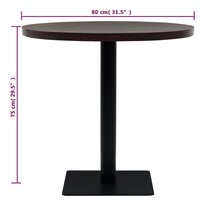 Bistrotafel rond 80x75 cm MDF en staal donker essenkleur  6