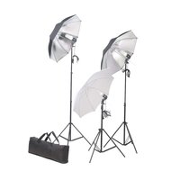 Fotostudioset met verlichtingsset en achtergrond 3