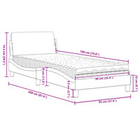 Bed met matras stof taupe 90x190 cm 9
