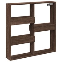 Wandkast 80x15x80 cm bewerkt hout bruin eikenkleur 2