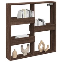 Wandkast 80x15x80 cm bewerkt hout bruin eikenkleur 3