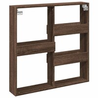 Wandkast 80x15x80 cm bewerkt hout bruin eikenkleur 6