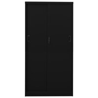 Kantoorkast met schuifdeuren 90x40x180 cm staal zwart 4