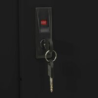 Kantoorkast met schuifdeuren 90x40x180 cm staal zwart 8