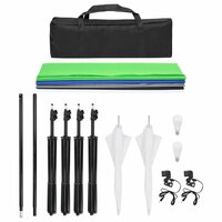 Fotostudioset met verlichtingsset, achtergrond en reflector 8