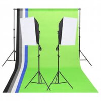 Fotostudioset met verlichtingsset, achtergrond en reflector 2