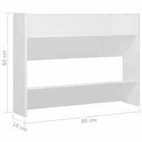 Wandschoenenkast 80x18x60 cm bewerkt hout wit 6