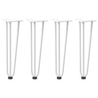 Haarspeld tafelpoten 4 st 42 cm massief staal wit 2
