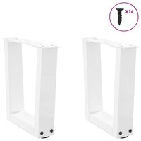 Eettafelpoten 2 st V-vormig 30x(30-31,3) cm staal wit 3