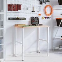 Werkbank rechthoekig 100x60x(73-99,5) cm massief beukenhout 3