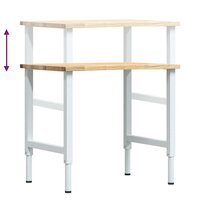 Werkbank 80x60x(71,5-98) cm massief eikenhout 9