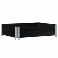 Palletopzetrand 80x60 cm massief grenenhout zwart 2