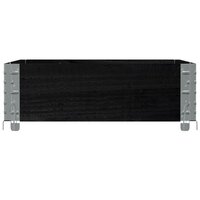 Palletopzetrand 80x60 cm massief grenenhout zwart 4