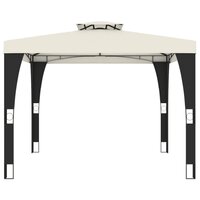 Prieel met dubbel dak 2,98x2,98 m staal cr&egrave;mekleurig 4