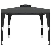 Prieel met dubbel dak 2,98x2,98 m staal antracietkleurig 3