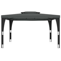 Prieel met dubbel dak 3,98x2,98 m staal antracietkleurig 3