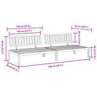 Tuinmiddenbanken 2 st pallet massief acaciahout 7