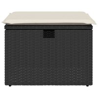 Tuinkruk met kussen 55x55x37 cm poly rattan zwart 4