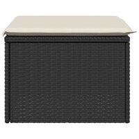 Tuinkruk met kussen 55x55x37 cm poly rattan zwart 5