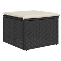 Tuinkruk met kussen 55x55x37 cm poly rattan zwart 6