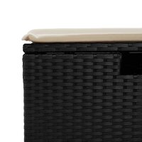 Tuinkruk met kussen 55x55x37 cm poly rattan zwart 8