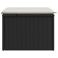 Tuinkruk met kussen 55x55x37 cm poly rattan zwart 5