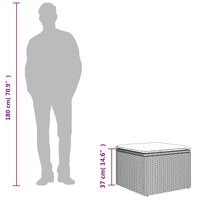 Tuinkruk met kussen 55x55x37 cm poly rattan lichtgrijs 6